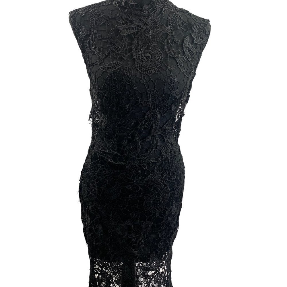 Women's Black Super Long Dress - Picture 3 of 6